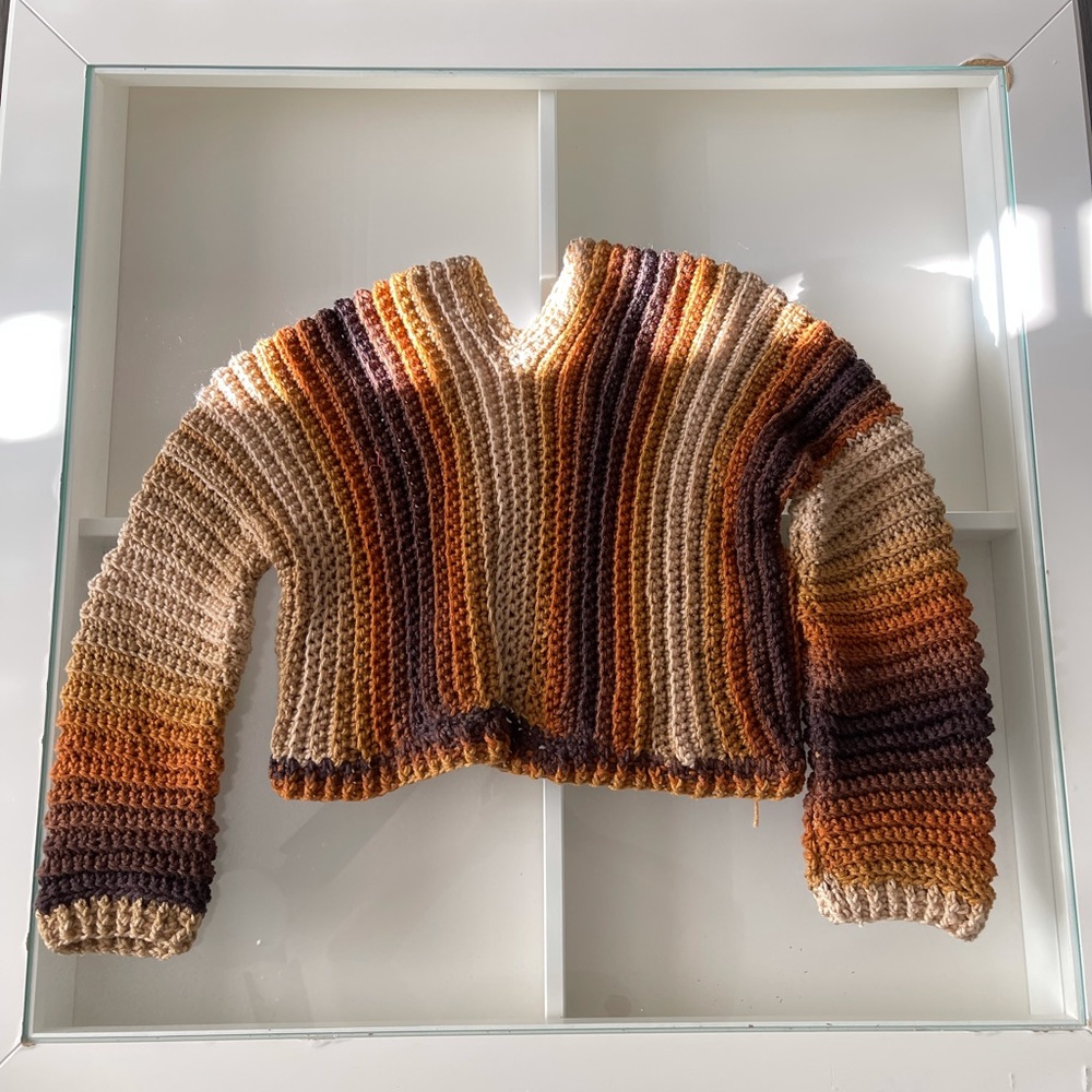 Hand crochet cropped sweater